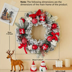 1pc Large Artificial Wreath Centerpiece with Pine Leaves & Golden Accents - Elegant Winter Holiday Decor for Dining Table, Fireplace, or Window - Handmade Plastic, Candle Holder & Wall Hanging Decoration, Christmas Decoration House Of Avana