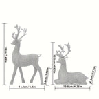 [Christmas New Year] 2pcs Creative Golden and Silvery Bead Reindeer Ornaments – Perfect Christmas & New Year Gift Decor for Home, Room, Living Space, TV Stand, or Office | Elegant Desktop Display with Deer-Themed Design, Se House Of Avana