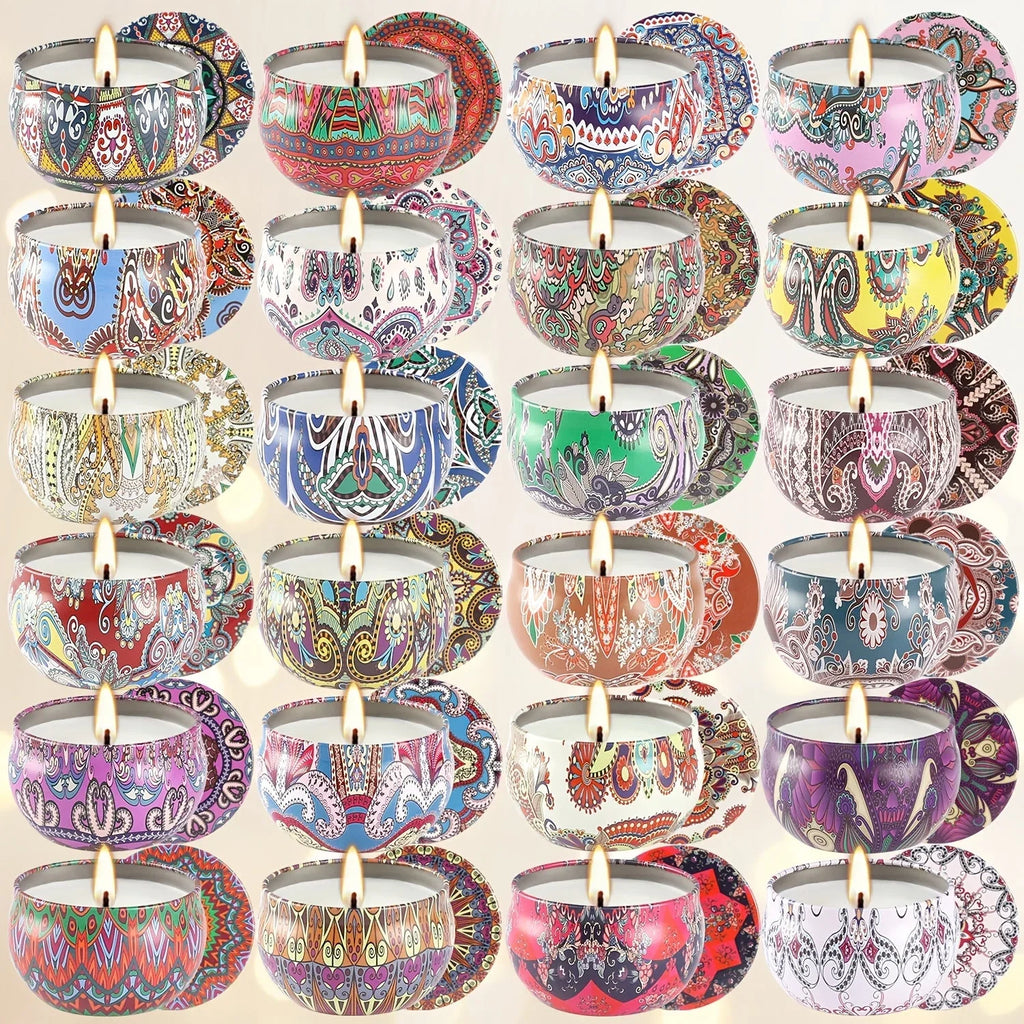 1 Box Of 24pcs, 6.1*3.81cm[2.4*1.5 Inches]2.5oz *24 Scented Candles, High-quality Soy Wax, Lavender Scent, Portable Scented Candles, Enjoy At Any Time, Suitable For Yoga And Meditation, Valentine'S Day And Other Holiday Scene - House Of Avana