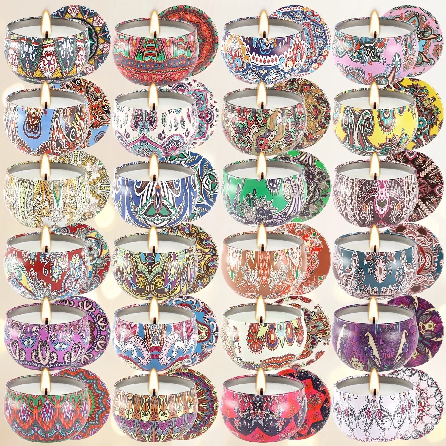 1 Box Of 24pcs, 6.1*3.81cm[2.4*1.5 Inches]2.5oz *24 Scented Candles, High-quality Soy Wax, Lavender Scent, Portable Scented Candles, Enjoy At Any Time, Suitable For Yoga And Meditation, Valentine'S Day And Other Holiday Scene - House Of Avana