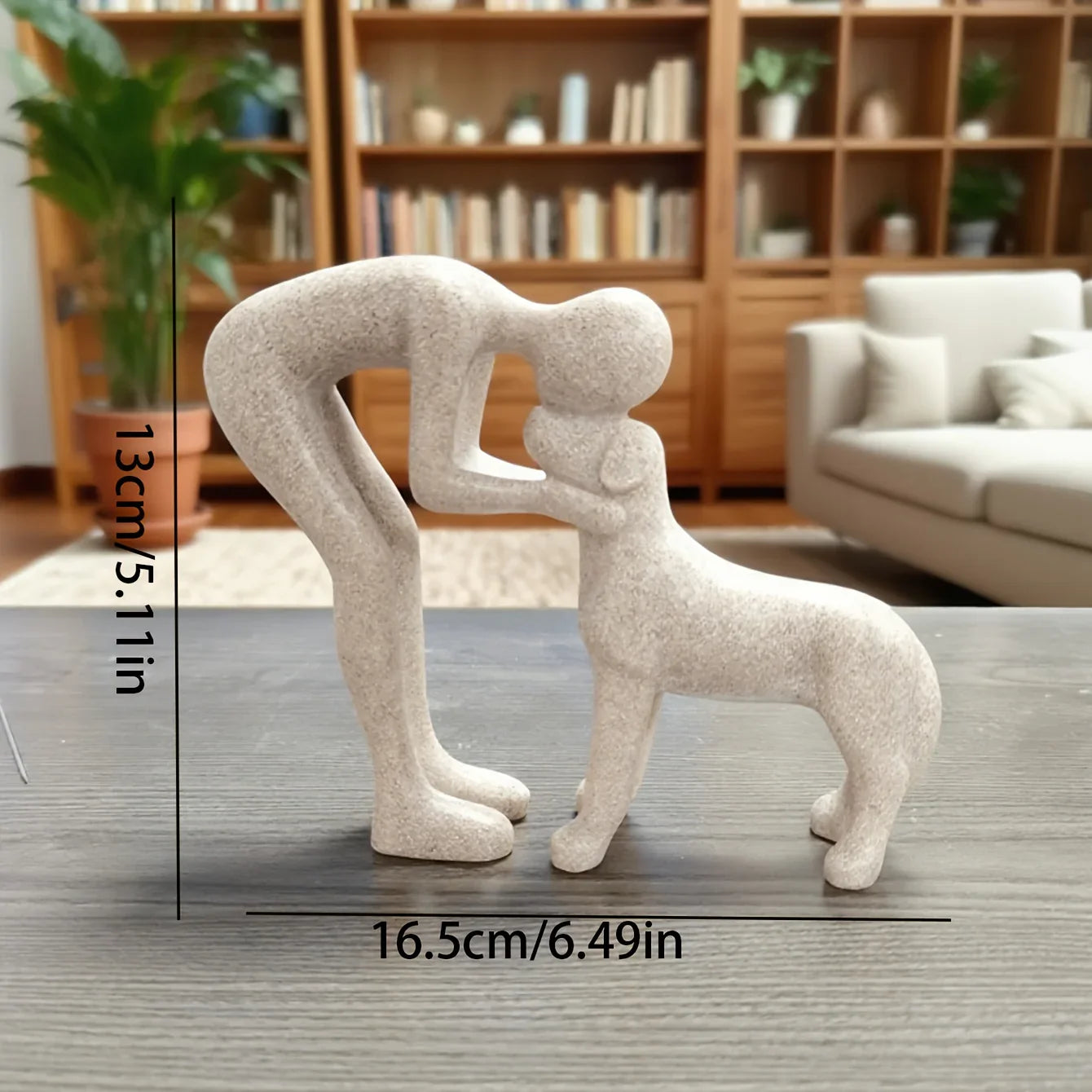 1 Creative Dog Sculpture Home Decor, Adorable for Man and Dog Statue Decoration, Suitable for Office, Living Room, Bedroom, Family, Pet Lover's Memory Gift House Of Avana