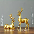 1 Pair, Resin Deer Figurines, 2 Sizes, Artistic Home Decor, Perfect for Entryway, Bar, Christmas Ornament, Craft Material House Of Avana
