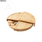 1 set bamboo cheese board with serving knives - multipurpose snack and charcuterie platter food-safe durable ideal for fruits nuts