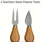 1 Set Bamboo Cheese Board with Serving Knives - Multipurpose Snack and Charcuterie Platter, Food-Safe and Durable, Ideal for Fruits, Nuts, and Appetizers, ZGO House Of Avana