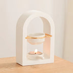 1 Set Golden Burner Essential Oil Lamp Candle Holder for Home Use House Of Avana