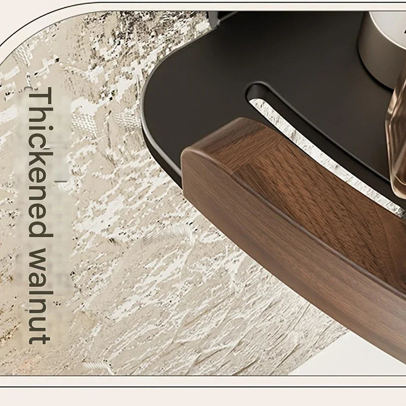 1-Tier No-Drill Wall-Mounted Bathroom Corner Shelf - High-Grade Walnut & Space Aluminum, Strong Load-Bearing Storage Rack for Stylish Organization, Bathroom Organizers And Storage House Of Avana