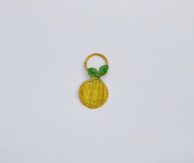 Lemon Napkin Ring – 3.5” Handwoven Iraca Palm – Artisan Summer Table Decor from Colombia Payton James
