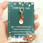 10 Christmas Themed Keychains, with Designs of Santa Claus, Snowman, Gingerbread Man, Bells, Reindeer, Etc., with Christmas Hug Greeting Card Blessings. This Is a Small Christmas Hug, Suitable As a Holiday Gift for Relatives House Of Avana