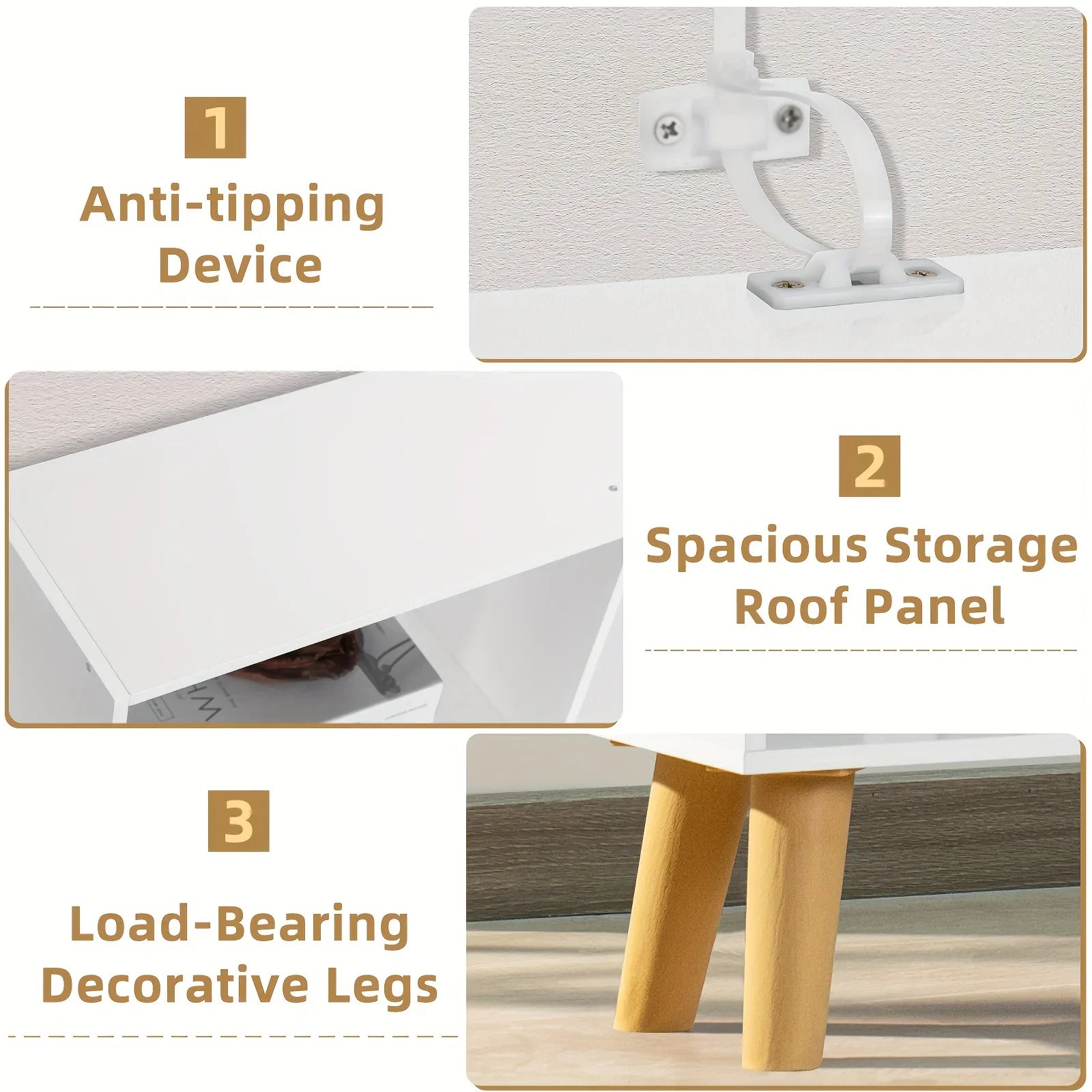 10 Cube Bookshelf, 3 Tier Modern Wide Bookcase With Legs, Mid-Century Wood Bookshelves Storage, White Large Book Case, Freestanding Organizer Display Shelf For Bedroom, Living Room, Office House Of Avana