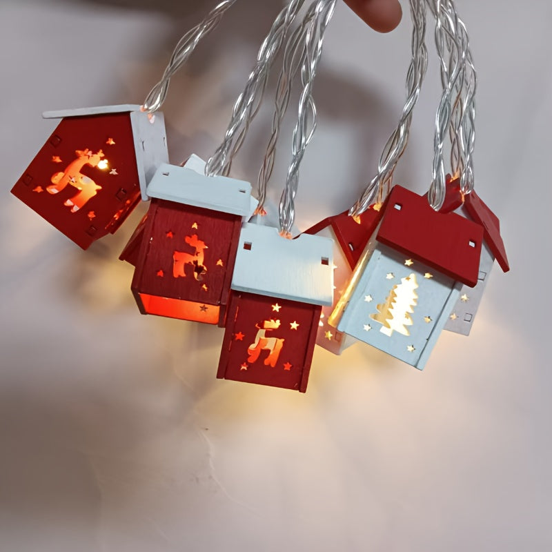 200.0 cm 10 LED Red Mansion Fairy Lights - Battery Operated, Perfect for Holiday Christmas Trees and Home Decorations: Xmas Tree, Deer, Heart Shapes. Ideal for Bedroom, Living Room, Dining Area, Cafes, Bar Settings - The Ulti House Of Avana