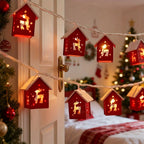 200.0 cm 10 LED Red Mansion Fairy Lights - Battery Operated, Perfect for Holiday Christmas Trees and Home Decorations: Xmas Tree, Deer, Heart Shapes. Ideal for Bedroom, Living Room, Dining Area, Cafes, Bar Settings - The Ulti House Of Avana