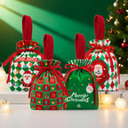 10-Pack Christmas Velvet Gift Bags with Drawstring Closure - Elegant Red, Green, Golden, White, Black, - Reusable Party Favor Bags for Candy, Jewelry, Wedding, Baby Shower, Christmas - Luxury Holiday Treat Bags for Gift Wrapp House Of Avana