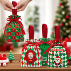 10-Pack Christmas Velvet Gift Bags with Drawstring Closure - Elegant Red, Green, Golden, White, Black, - Reusable Party Favor Bags for Candy, Jewelry, Wedding, Baby Shower, Christmas - Luxury Holiday Treat Bags for Gift Wrapp House Of Avana