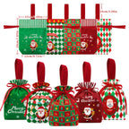 10-Pack Christmas Velvet Gift Bags with Drawstring Closure - Elegant Red, Green, Golden, White, Black, - Reusable Party Favor Bags for Candy, Jewelry, Wedding, Baby Shower, Christmas - Luxury Holiday Treat Bags for Gift Wrapp House Of Avana