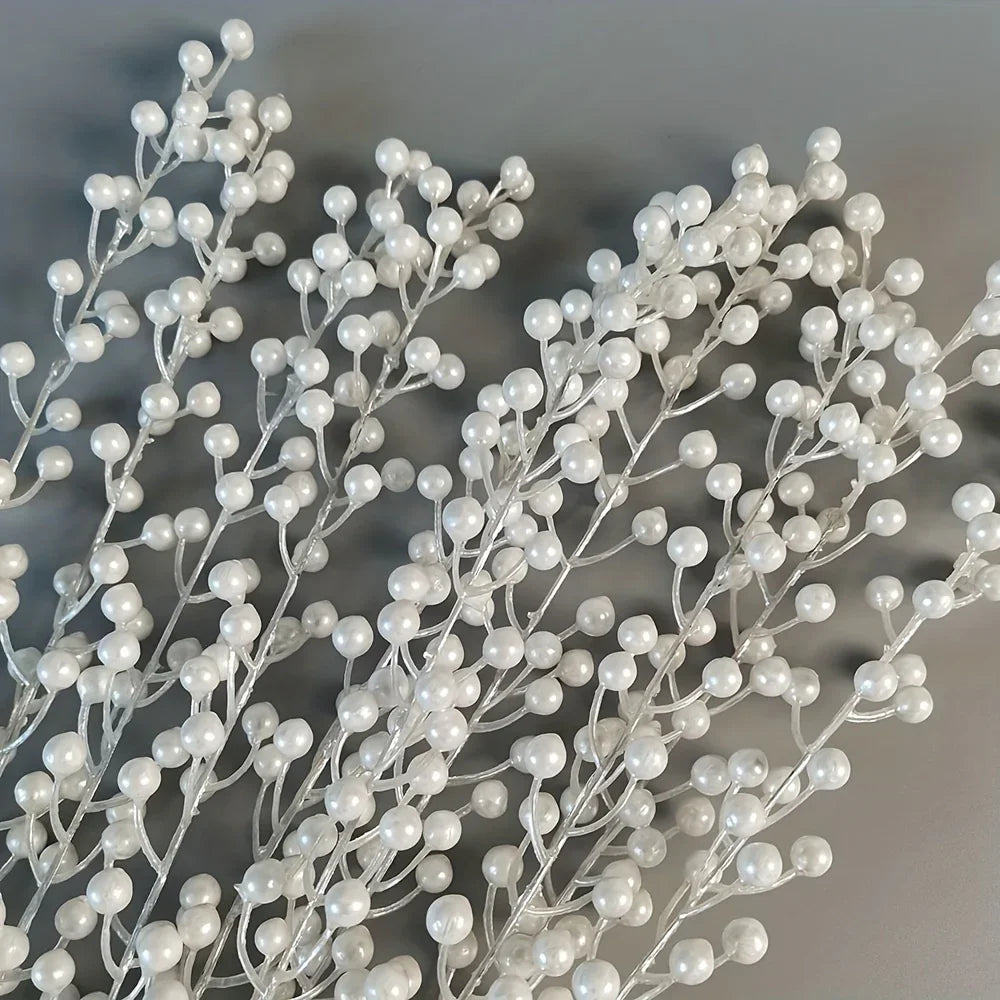 10-Pack Luxurious Artificial Pearl Berry Stems - Versatile DIY Decorations for Christmas, Halloween, Hanukkah, and Thanksgiving - Realistic Faux Berries for Tree, Wreath, and Holiday Party Scene Settings House Of Avana