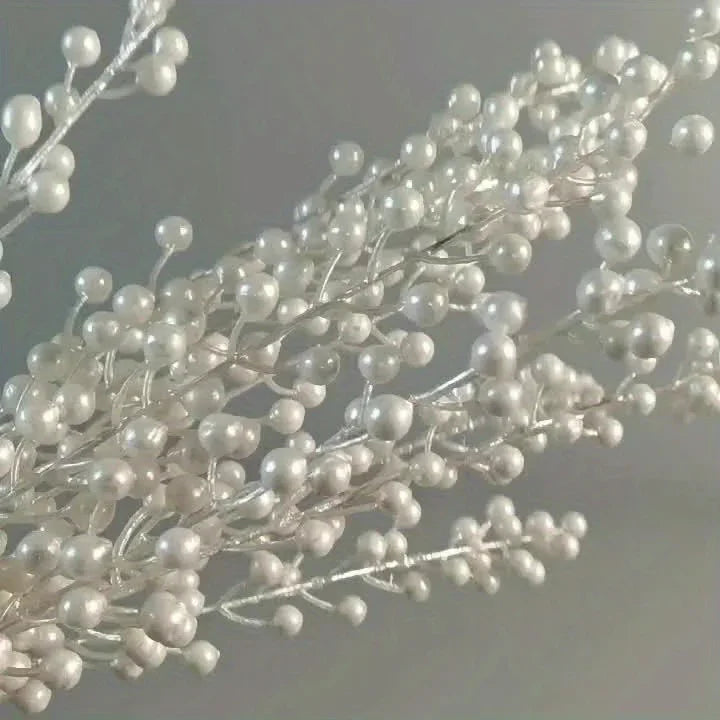 10-Pack Luxurious Artificial Pearl Berry Stems - Versatile DIY Decorations for Christmas, Halloween, Hanukkah, and Thanksgiving - Realistic Faux Berries for Tree, Wreath, and Holiday Party Scene Settings House Of Avana