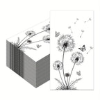 100 Count Elegant Black & White Dandelion & Butterfly Design Disposable Paper Guest Napkins - High-Quality Decorative Party Dinner Lunch Kitchen Bathroom Hand Towels for Weddings, Birthdays, Events, Event Napkins | Dandelion - House Of Avana