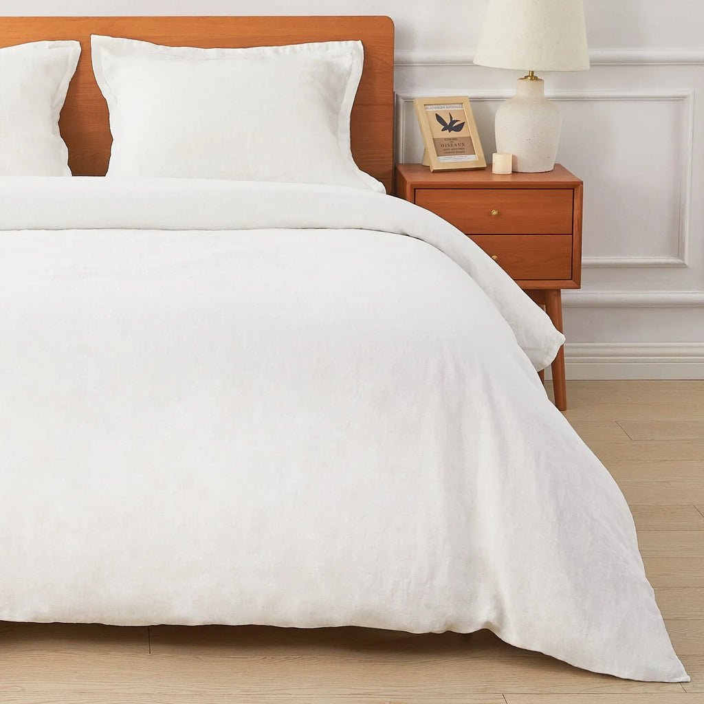 100% Linen Duvet Cover Set, close-up view - House Of Avana