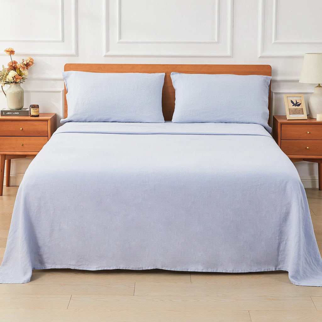 100% Linen Sheet Set, dimensions view - House Of Avana