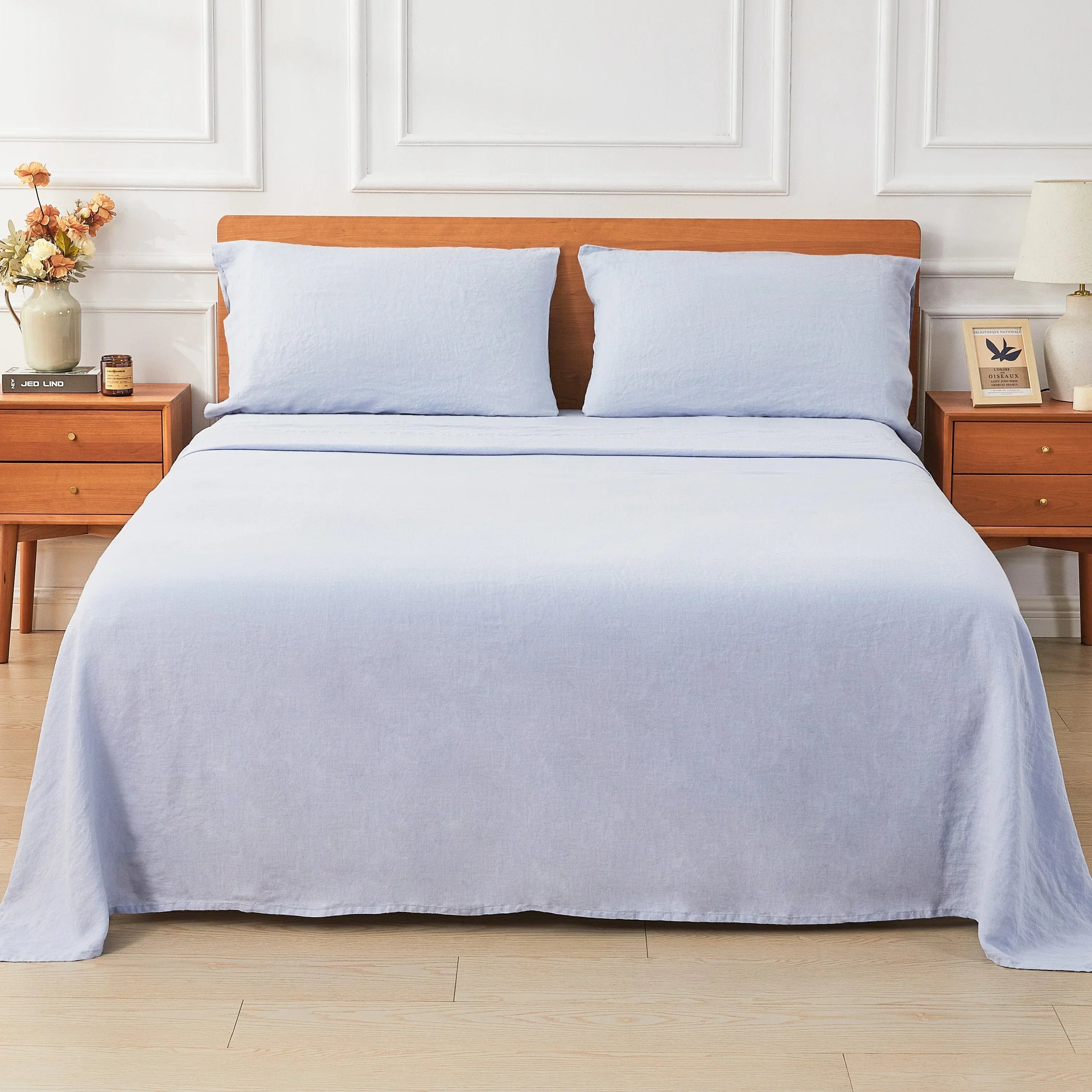 100% Linen Sheet Set, dimensions view - House Of Avana