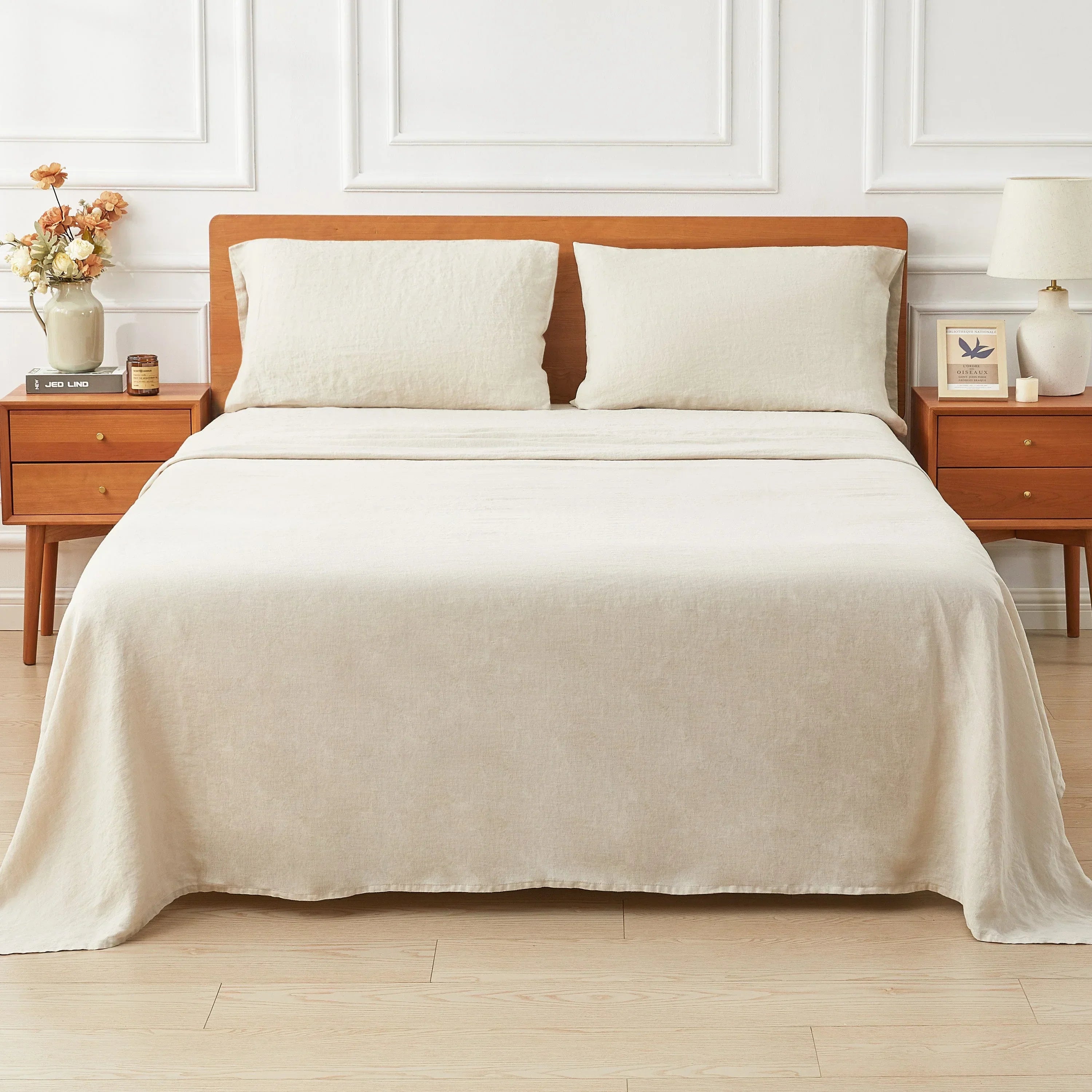 100% Linen Sheet Set, side view - House Of Avana