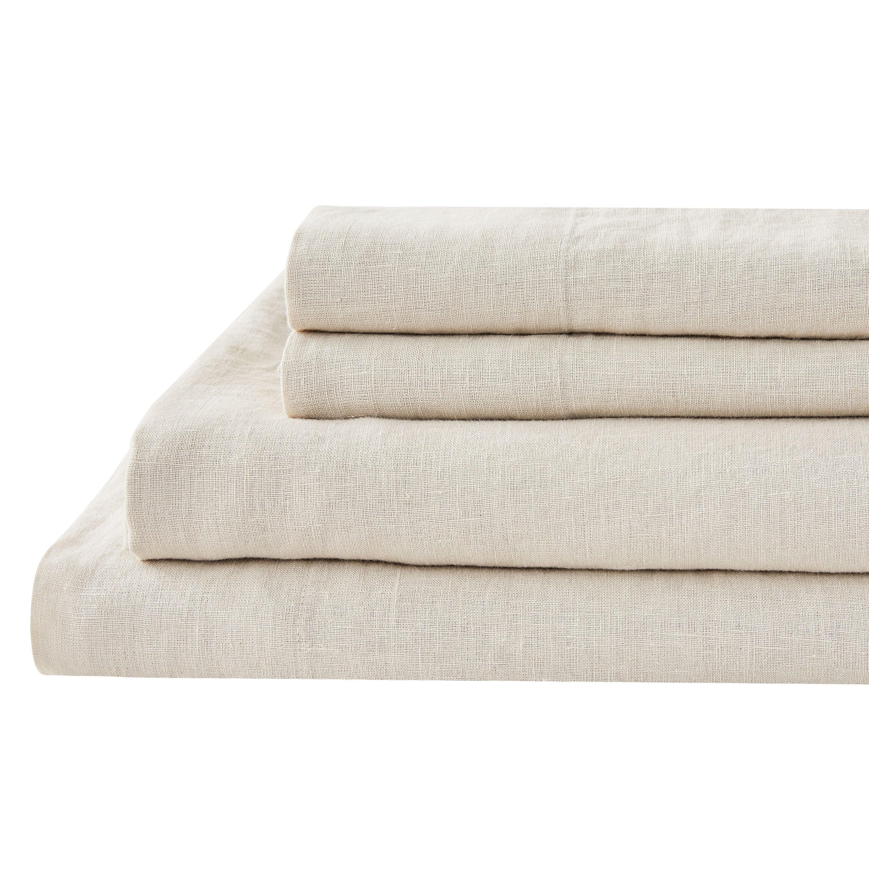 100% Linen Sheet Set, angled view - House Of Avana