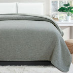 100% Merino Wool Reversible Blanket, side view - House Of Avana