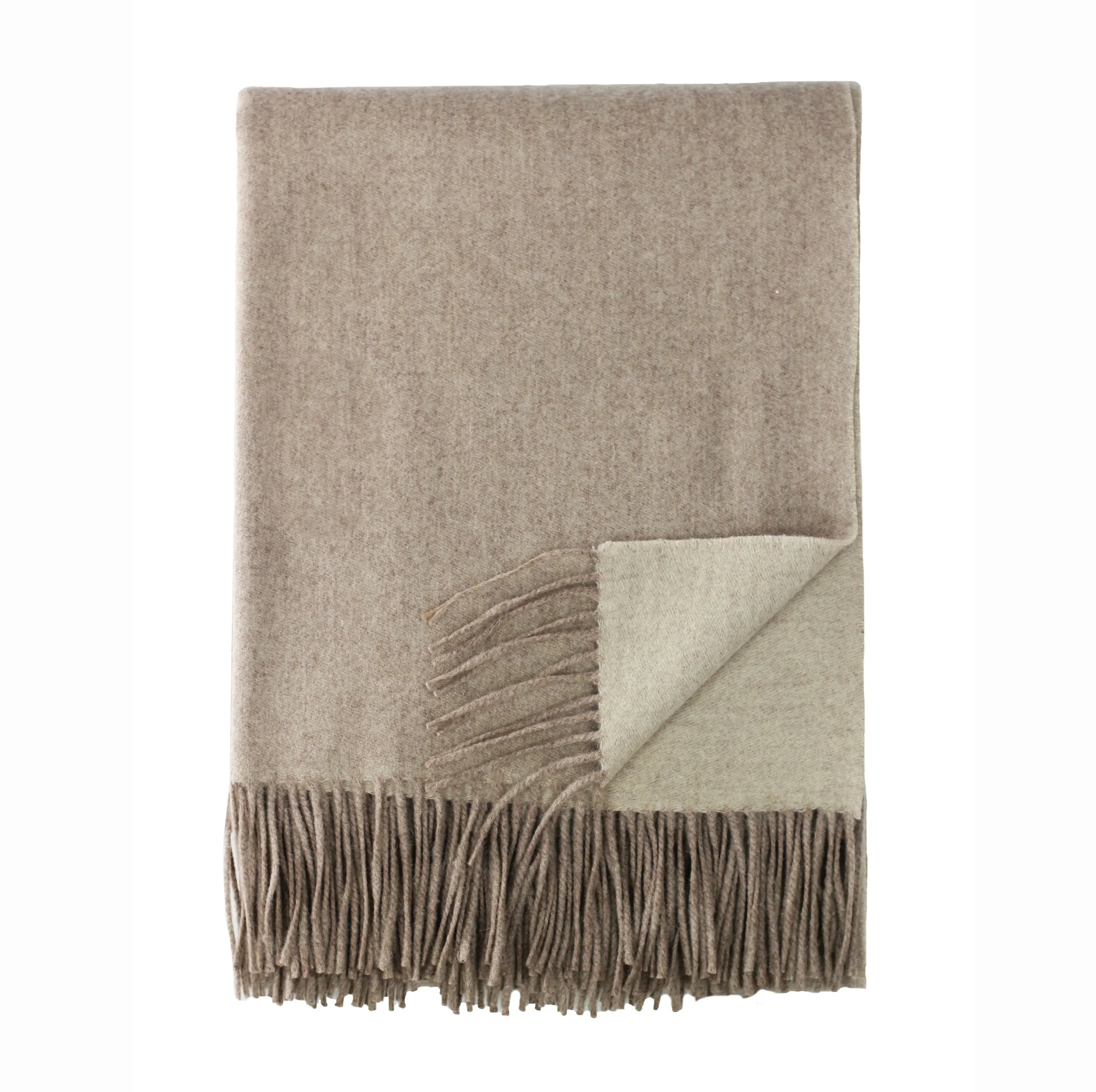 100% Merino Wool Reversible Throw, side view - House Of Avana