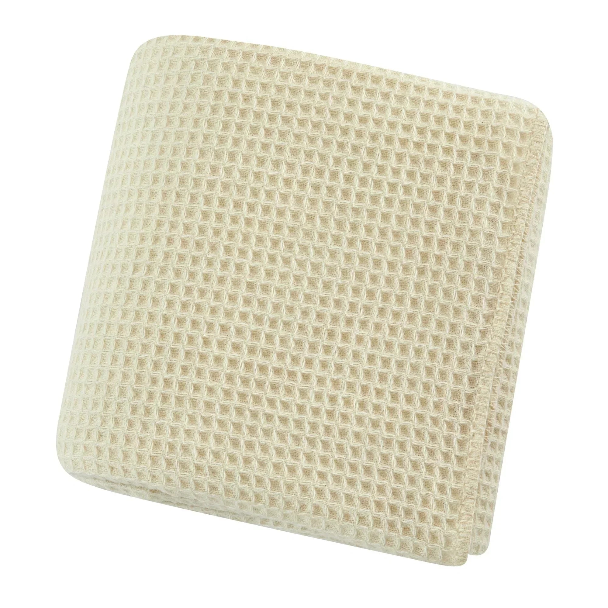 100% Merino Wool Waffle Weave Blanket, dimensions view - House Of Avana