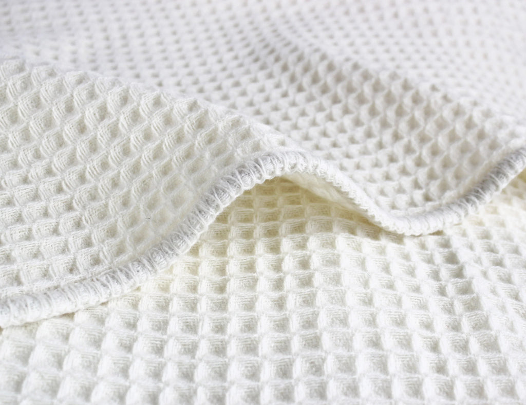 100% Merino Wool Waffle Weave Blanket, in-use display - House Of Avana