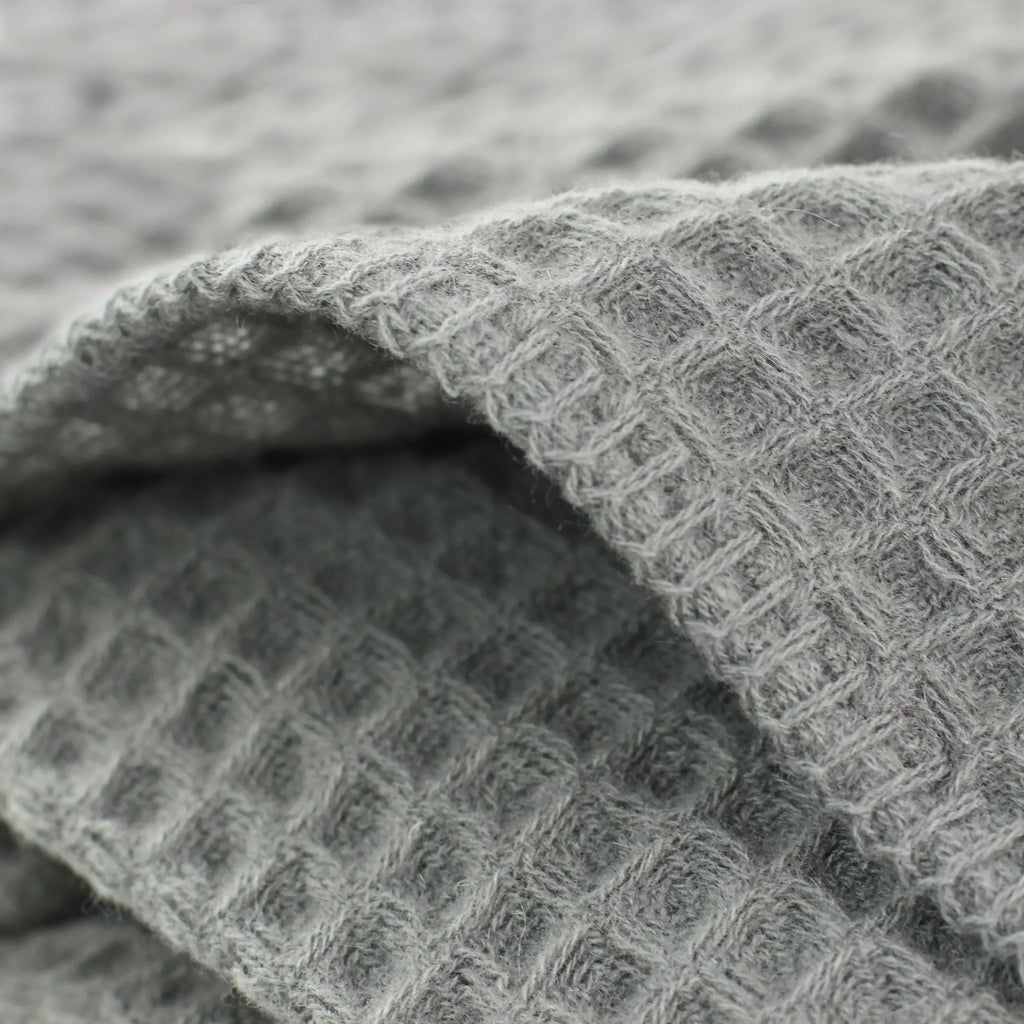 100% Merino Wool Waffle Weave Blanket, side view - House Of Avana