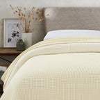 100% Merino Wool Waffle Weave Blanket, top view - House Of Avana