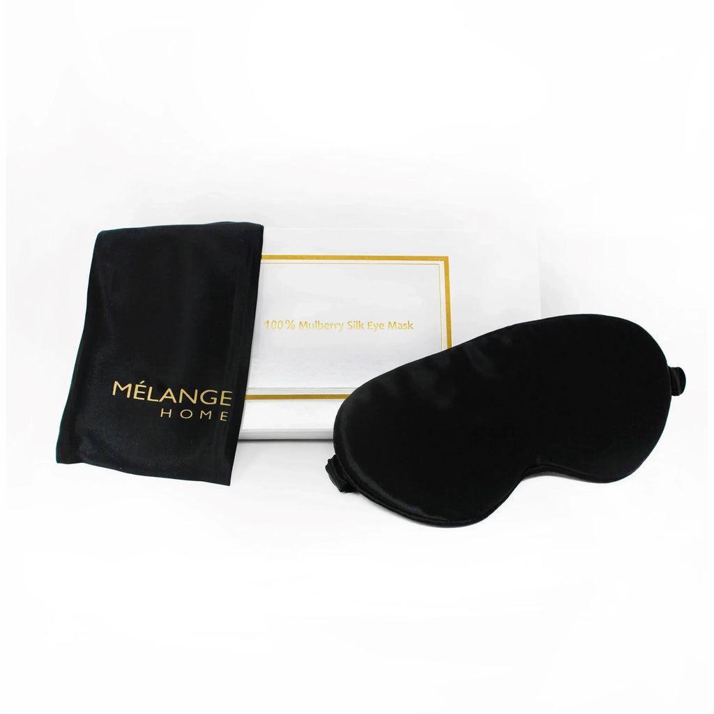 100% Mulberry Silk Eye Mask, back view - House Of Avana