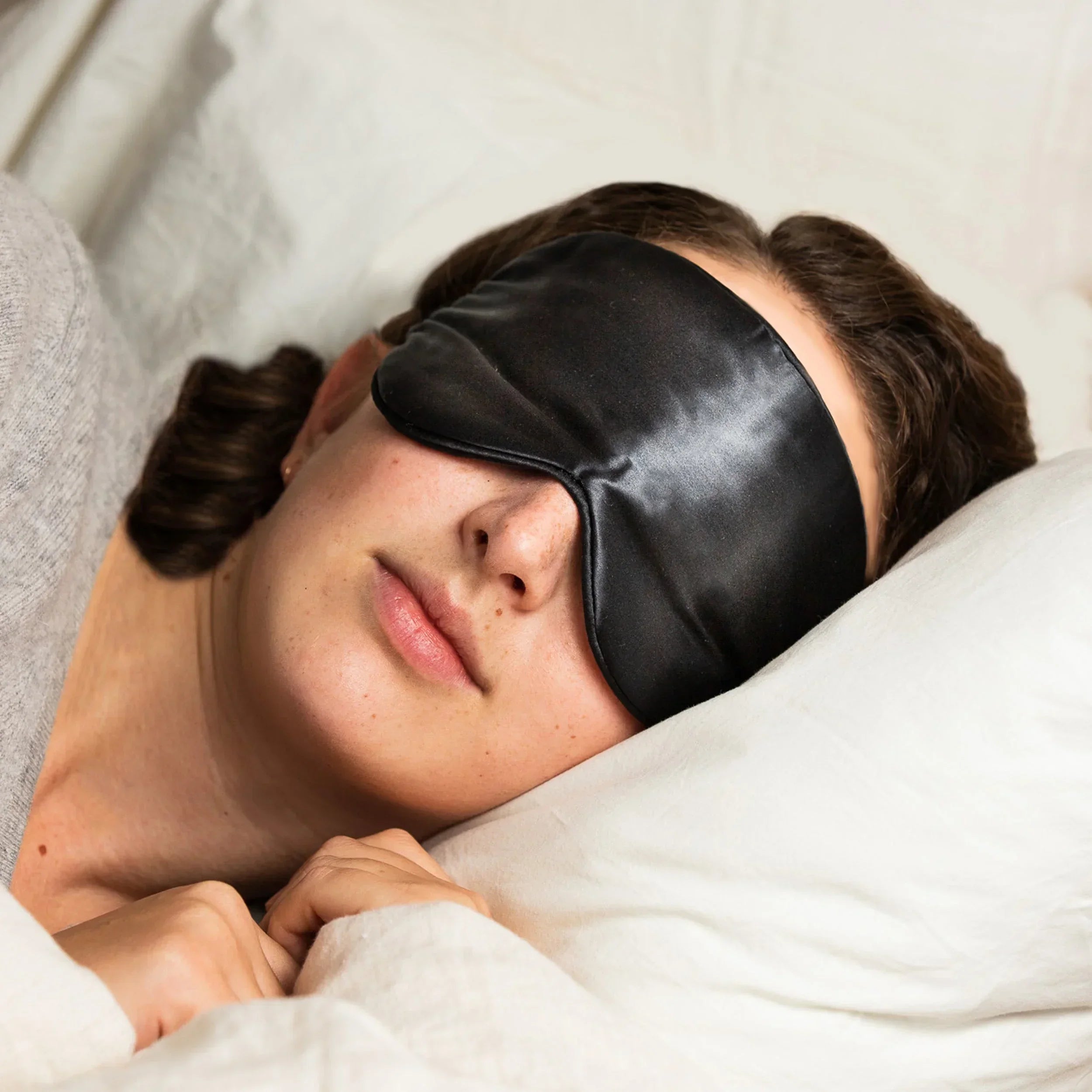 100% Mulberry Silk Eye Mask, side view - House Of Avana