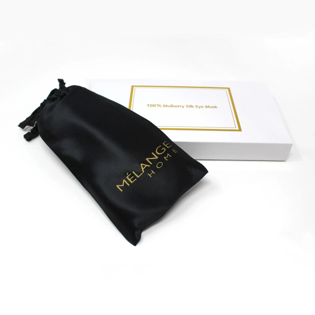 100% Mulberry Silk Eye Mask, angled view - House Of Avana