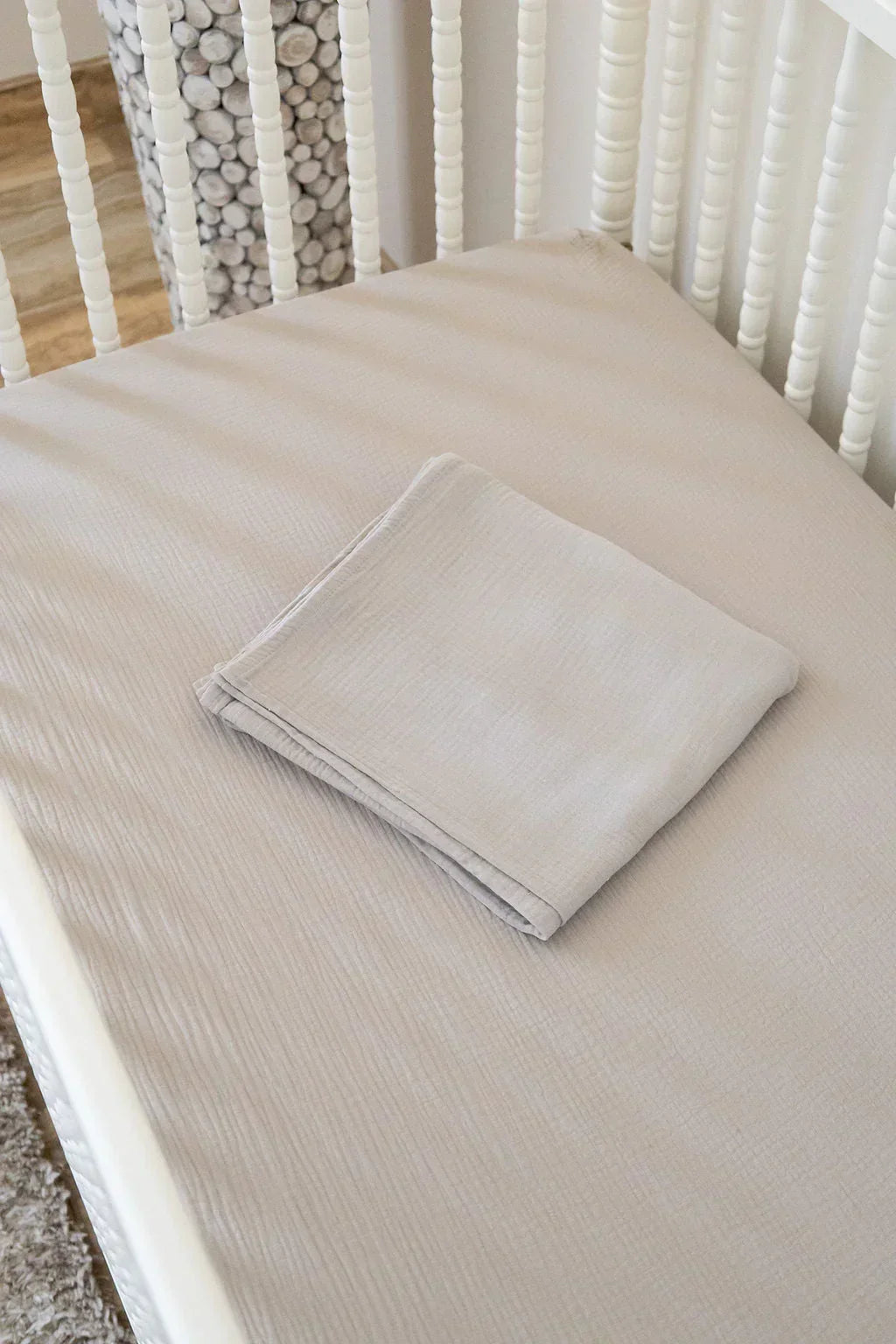 100% Organic Cotton Gauze Muslin Crib Sheet, alternate view - House Of Avana