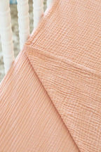 100% Organic Cotton Gauze Muslin Crib Sheet, angled view - House Of Avana