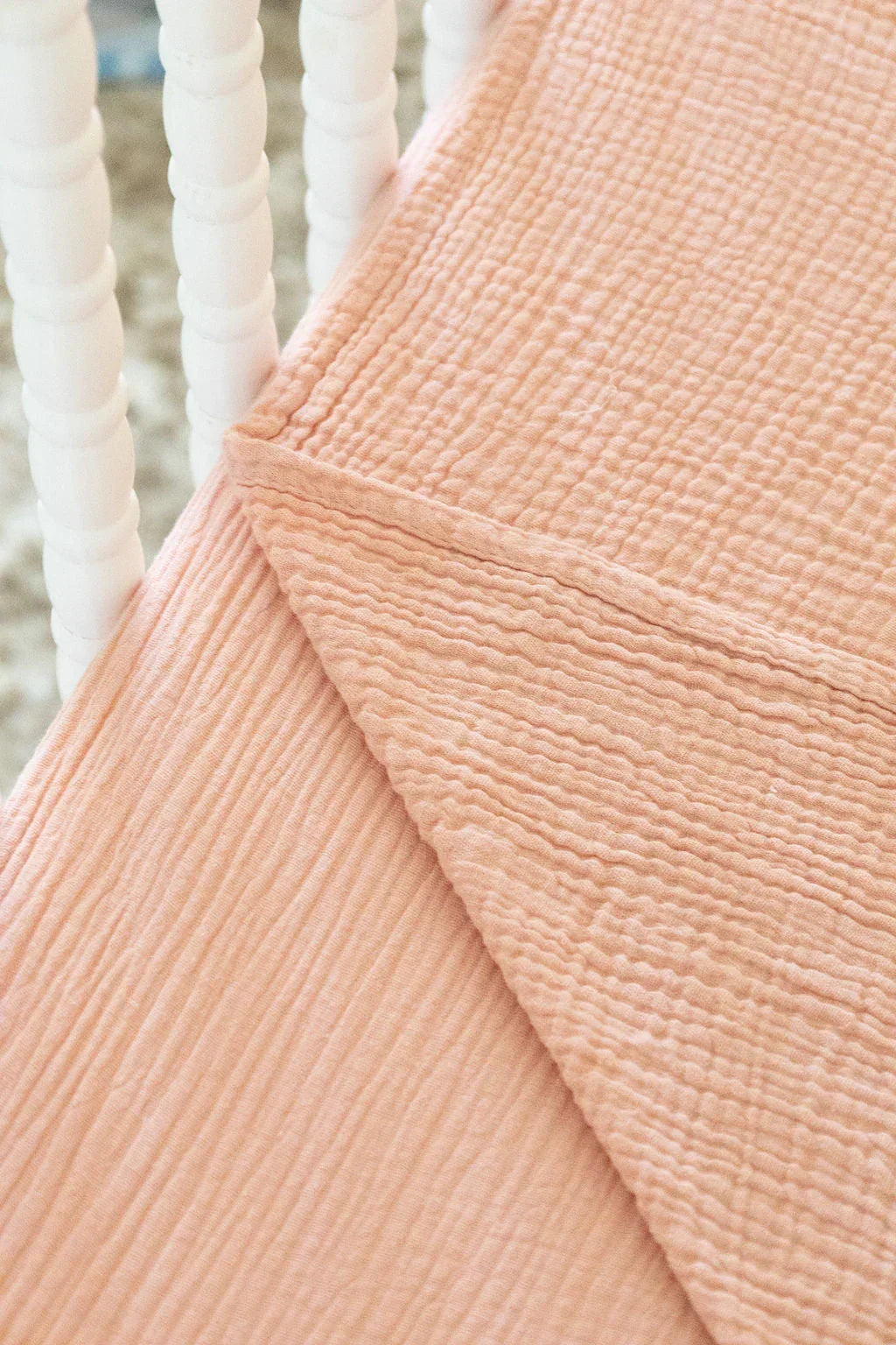 100% Organic Cotton Gauze Muslin Crib Sheet, angled view - House Of Avana