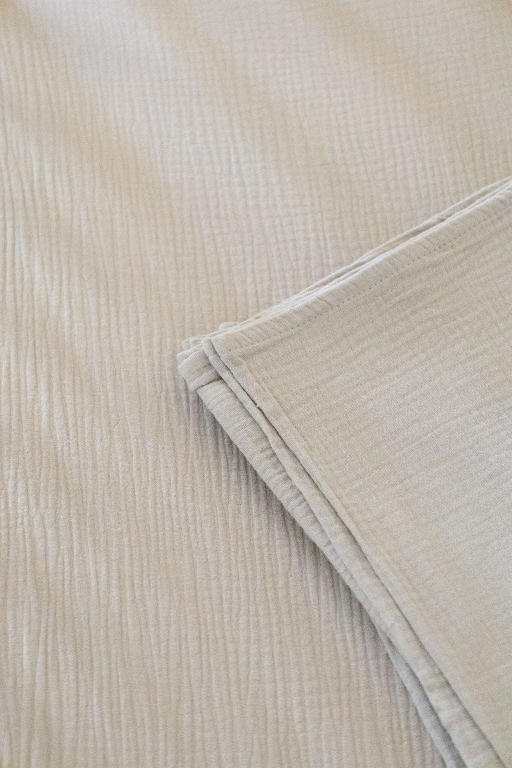 100% Organic Cotton Gauze Muslin Crib Sheet, angled view - House Of Avana