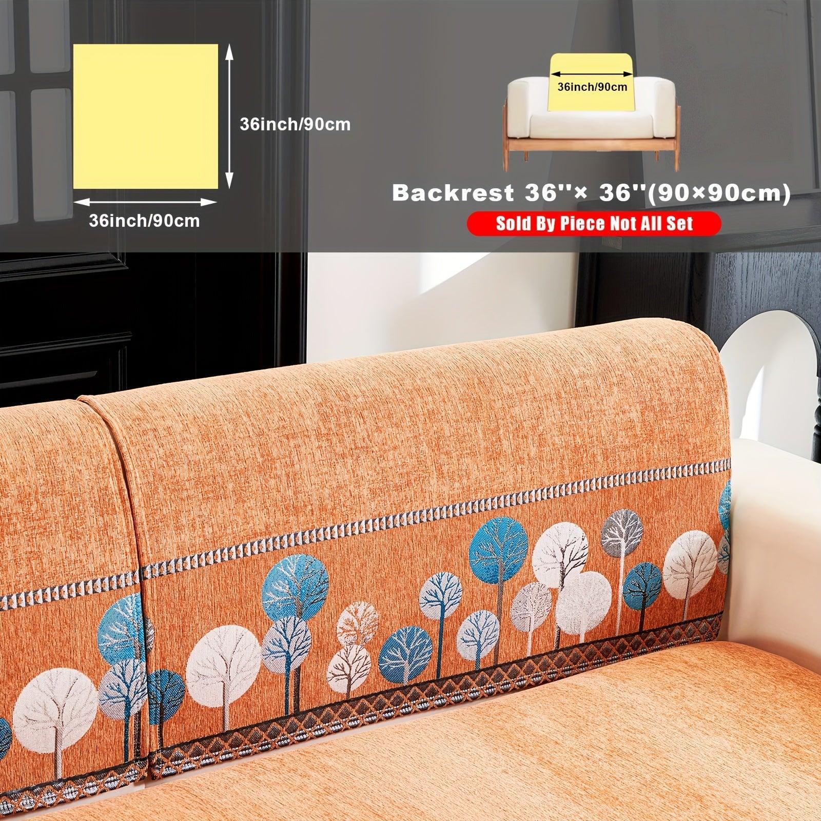 Pet Proof Couch Cover - Boho Chenille Sofa Cover with Tree Embroidery topspet