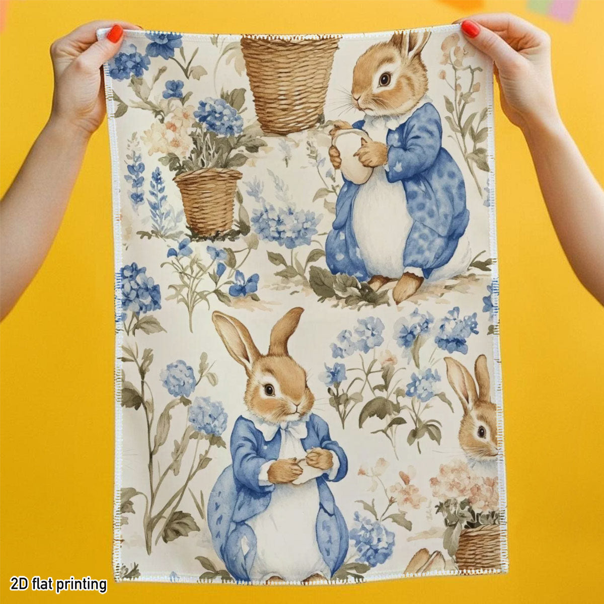 Cleaning Cloths - Cute Bunnies Blue Set