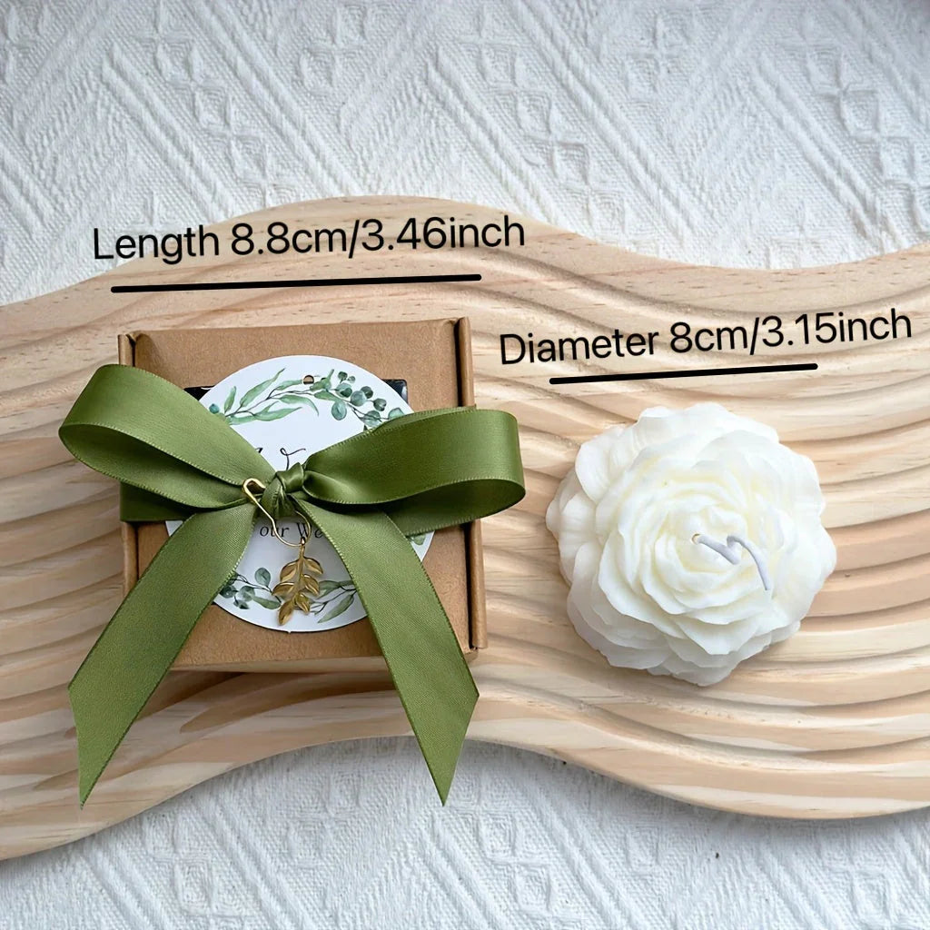 10/20 Sets Wedding Peony Candle Favors, Scented Peony Flower Candles With Thank You Cards And Leaf Pendant, Romantic Flower Design For Wedding Party Guest Gift, Bridal Shower Favors, Home Decor Candles House Of Avana