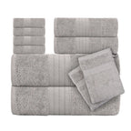 10pcs Luxury Towel Set Towel Bale Set 100% Cotton Ring Spun Cotton Highly Absorbent Towels Ideal for Everyday use | 2x Bath Towel 70x135 Cm | 2x Hand Towel 40x 80 Cm | 4x Face Towel 30x30 Cm | 2x Washing Gloves 16x21 cm House Of Avana