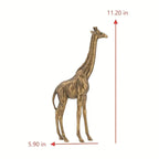 11.2-inch Modern Resin Giraffe Statue with Copper Coating - Elegant Standing Giraffe Figurine with... - House Of Avana
