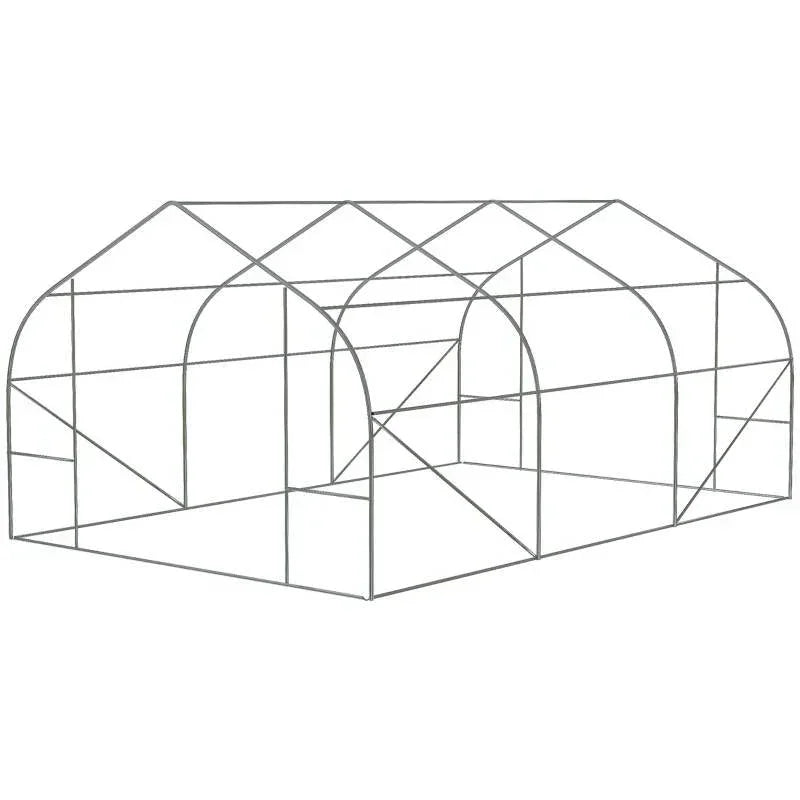 11.5 ft x 9.8 ft. Greenhouse with Green PE Cover and Heavy Duty Steel Frame