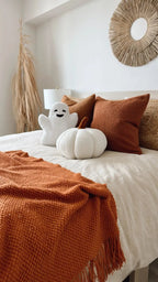 11” Jumbo Sherpa Ivory Pumpkin Pillow