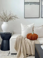 Jumbo Sherpa Orange Pumpkin Pillow Busa Designs