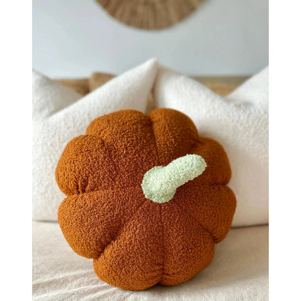 11” Jumbo Sherpa Orange Pumpkin Pillow
