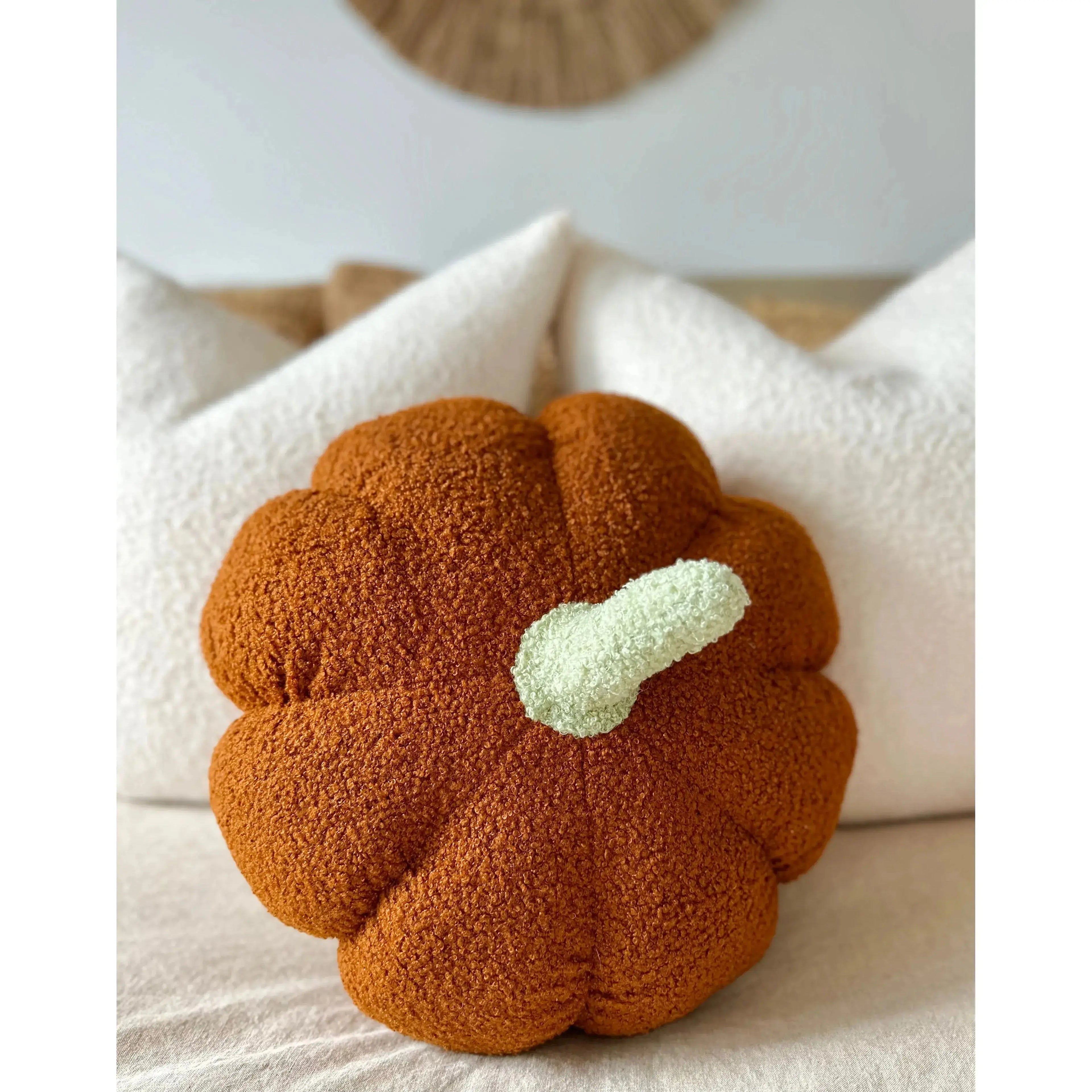 11” Jumbo Sherpa Orange Pumpkin Pillow