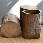 Pen Holder - Rustic Wood Small